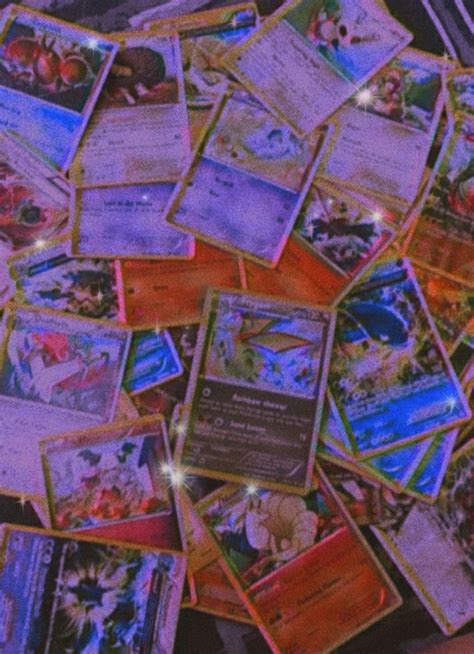 Aesthetic 90s Retro Pokemon Cards Sparkly Edit Wallpaper Cards Retro