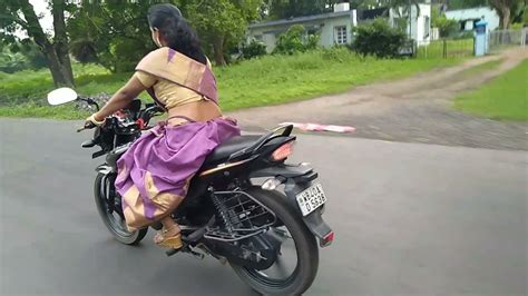 Bike Riding Wearing Nivedita Basu Style Saree Bike Riding By Woman Youtube