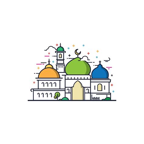Mosque Vector Illustration On Behance Childrenvector Ramadan Kareem
