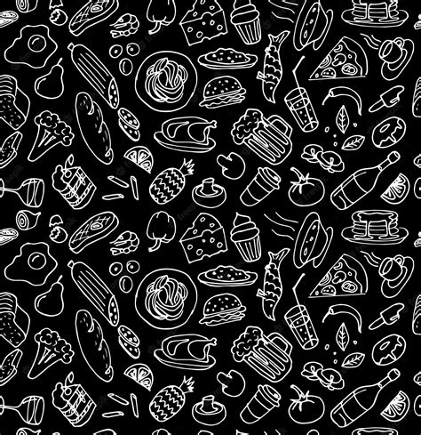 Premium Vector Various Hand Drawn Food Cookery Dishes Doodle Outline
