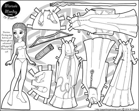 Monica As A Elvish Fantasy Paper Doll To Print And Color • Paper Thin