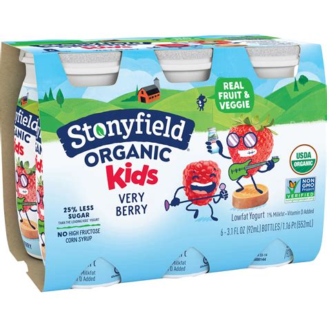 Stonyfield Organic Kids Low Fat Very Berry Yogurt Smoothie 31 Oz