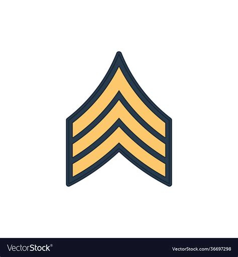 Sergeant Sgt Soldier Military Rank Insignia Icon Vector Image