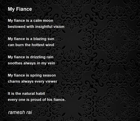 My Fiance My Fiance Poem By Ramesh Rai