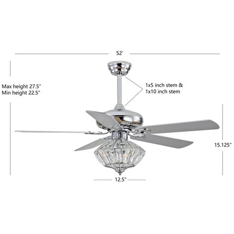 When i opened the glass case, it says i can go up to 60w of light. Landi Ceiling Light Fan