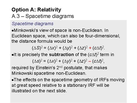 Option A Relativity A 3 Spacetime Diagrams Essential