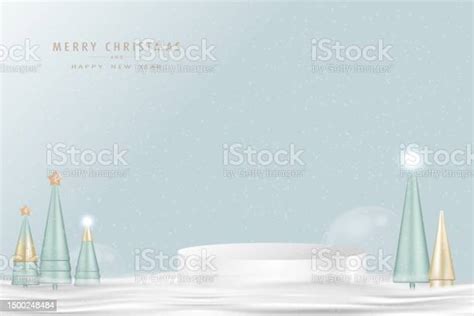 Merry Christmasnew Year Background3d Studio Background With Conical