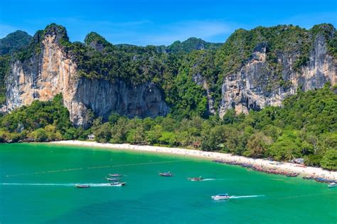 Railay Strand In Thailand Provinz Krabi Luftaufnahme Der Tropischen
