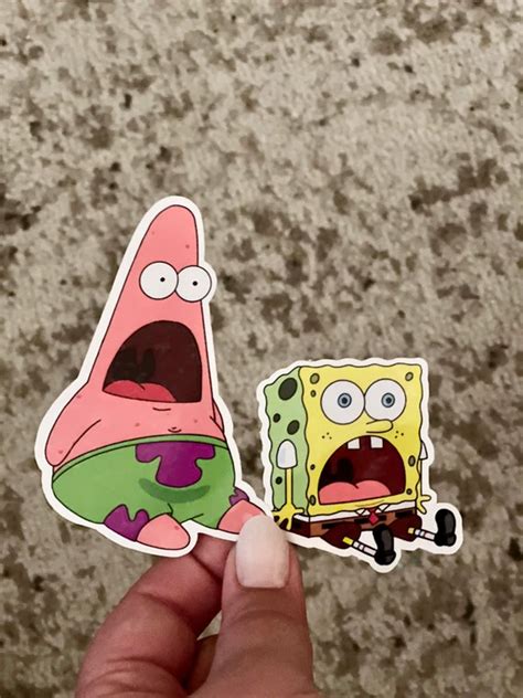 Shocked Spongebob Patrick Sticker Set Etsy