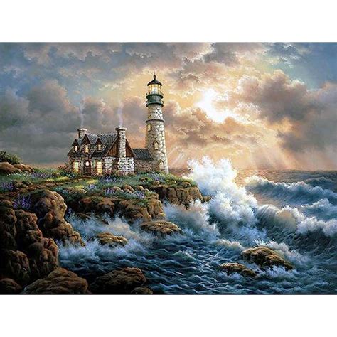 Diy 5d Diamond Painting Kits For Adults Full Drill Lighthouse Wall Art