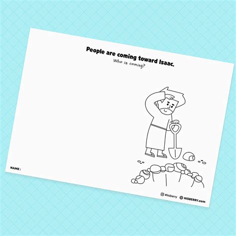 Isaac Digs Wells-Bible Creative Drawing Pages Printable For Kids - HISBERRY
