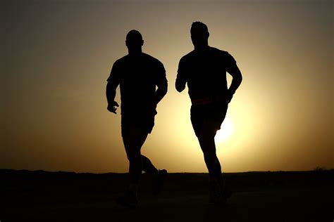 Free Images Silhouette Sunset Sport Running Dusk Shadow