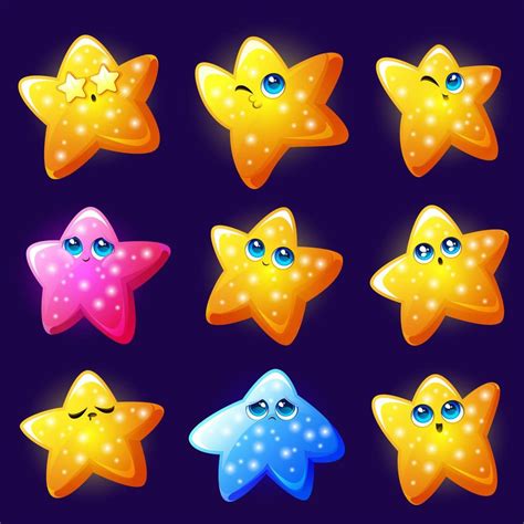 Cute Star Emoji Gold Shiny Emoticons 13997948 Vector Art At Vecteezy