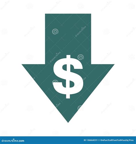 Cost Reduction Decrease Icon Vector Symbol Image Isolated On