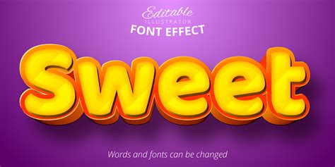 Sweet Text 3d Editable Font Effect 1040191 Vector Art At Vecteezy