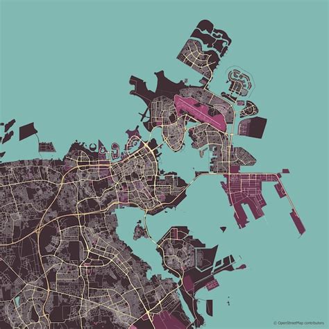 Mapa Vetorial Da Cidade De Manama Bahrein Vetor Premium