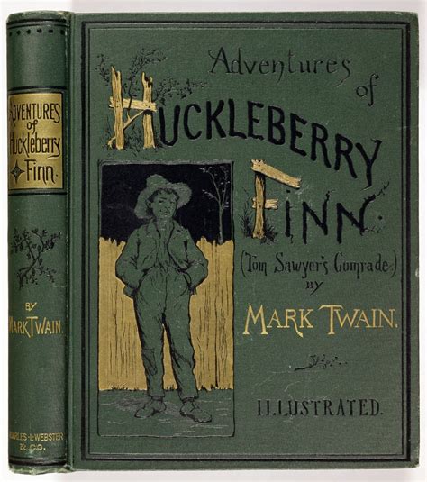 Capa De Aventuras De Huckleberry Finn Por Mark Twain 1835 1910 Primeira Edição Americana
