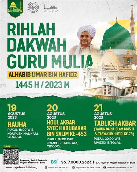 Jadwal Rihlah Dakwah Alhabib Umar Bin Hafidz Guru Mulia Majelis Info