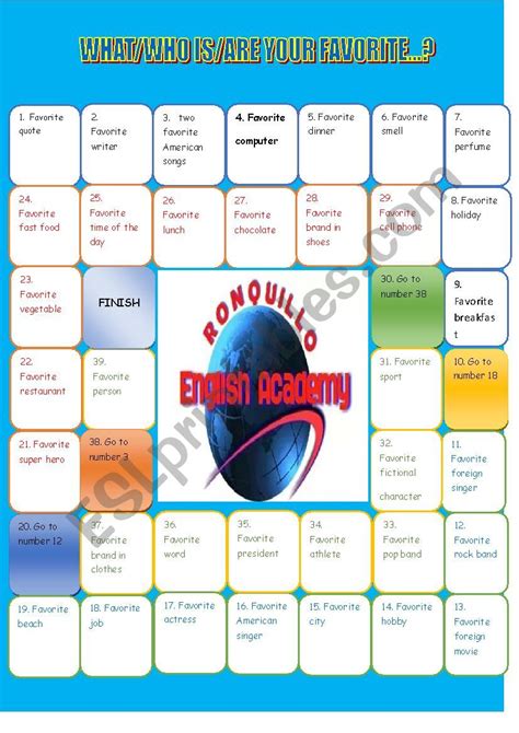 What´s Your Favorite Favorite Board Game 2 Esl Worksheet By Danielr