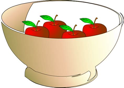 Bowl 4 Apples Clip Art At Vector Clip Art Online Royalty