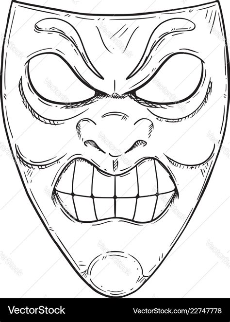 Cartoon Full Face Mask Drawing Meandastranger