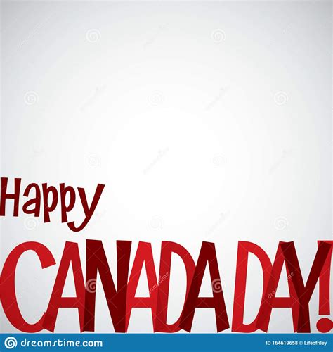 Happy Canada Day Typographic Card Stock Vector Illustration Of