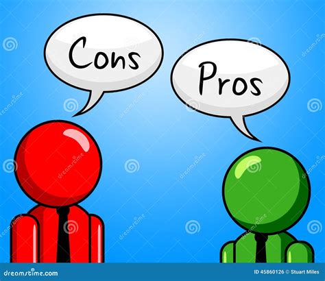 Cons And Pros In Balance Pictured As Words Cons Pros And Yin Yang