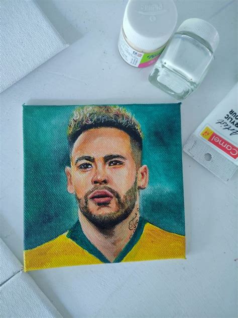 Neymar Painting Brazil Fan Art Neymar Art Worldcup Tribute Worldcup