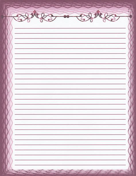 Printable Lined Stationery Paper
