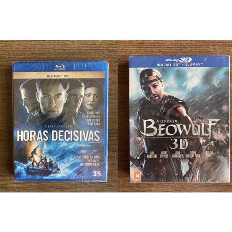 Kit 2 Blu Ray Horas Decisivas 3D A Lenda De Beowulf 3D Novo