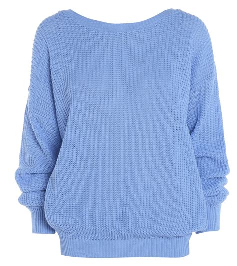 New Ladies Womens Plain Oversized Baggy Knitted Jumper Chunky Sweater