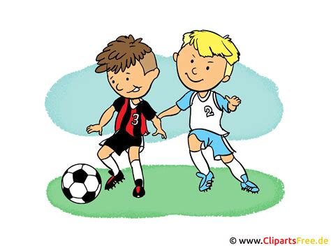 Futebol Cartoon Crianças Jogando Futebol