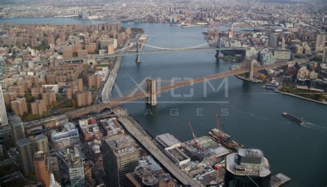 The Manhattan Bridge And The Brooklyn Bridge In New York City Aerial