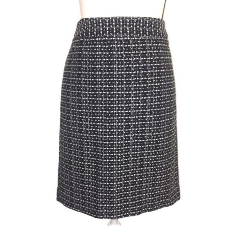 Ann Taylor Petite Black White Tweed Straight Skirt Size P Made In Sri Lanka Ebay