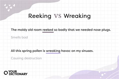 Difference Between Reeking And Wreaking Differences Explained