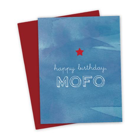 Happy Birthday Mofo Birthday Card The Spotted Olive