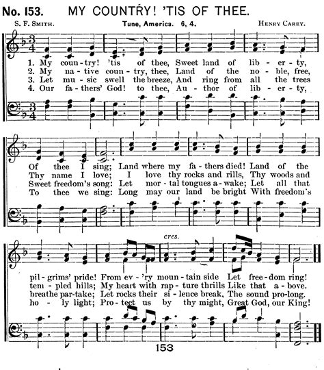 My Country Tis Of Thee Great Song Lyrics Gospel Song Lyrics Hymn