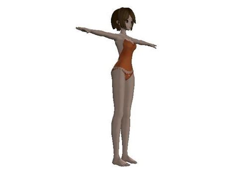 3D Model Fully Rigged Female Anime Character VR AR Low Poly Rigged