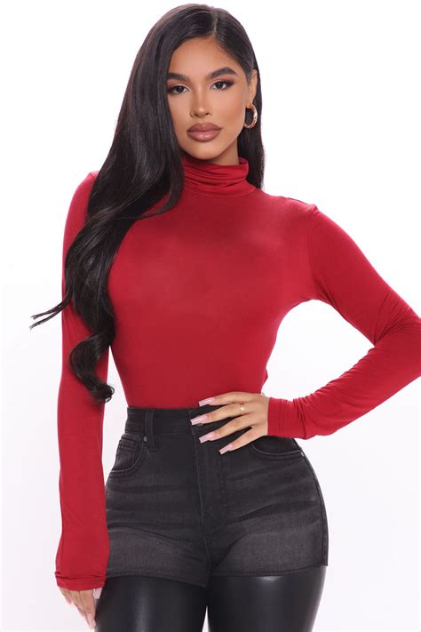 Stunner Bodysuit Burgundy Fashion Nova Bodysuits Fashion Nova