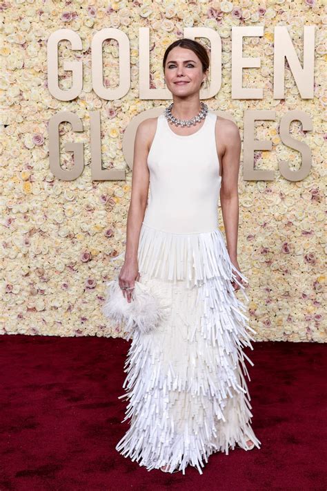 Keri Russell Praises Jil Sander In Ethereal White Dress At Golden