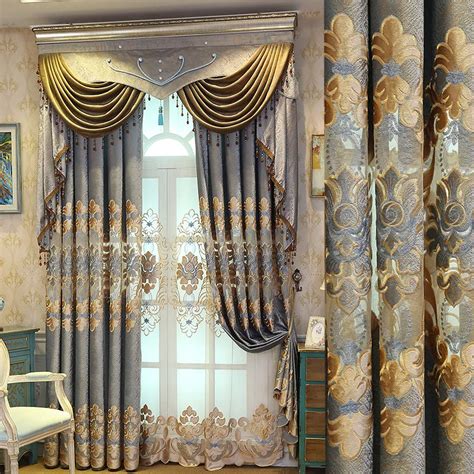 Curtain Cloth European Style Curtains For Living Room Chenille Curtains