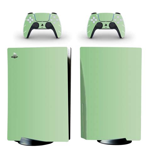 Color Gradient Green Ps5 Skin Sticker For Playstation 5 And Controllers
