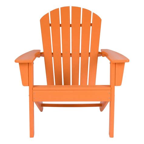 Not only does it have the style, but these chairs are also made. Shine Company Tangerine Resin Seaside Plastic Adirondack ...