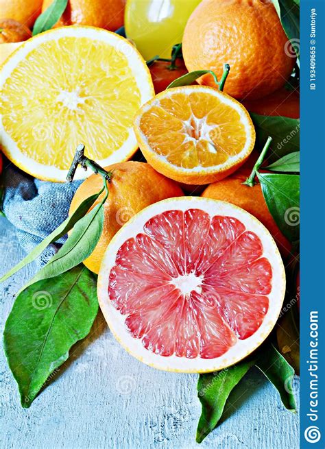 Citrus Fruits Orange Lemon Grapefruit Mandarin Lime Fresh Fruits
