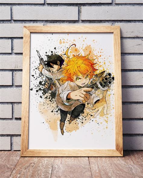 Poster The Promised Neverland Anime Watercolor Art Print Manga Etsy