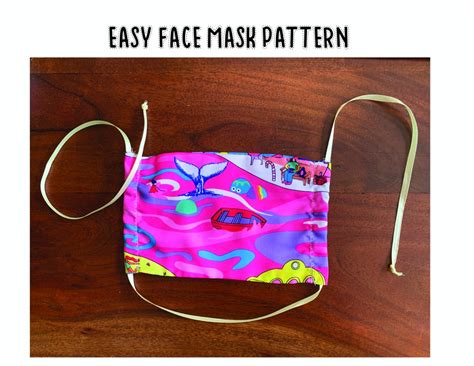 Diy Face Mask Pattern Reuse Fabric Easy Face Mask Etsy