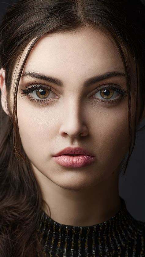 Models Model Black Hair Brown Eyes Face Girl Lipstick Woman Hd