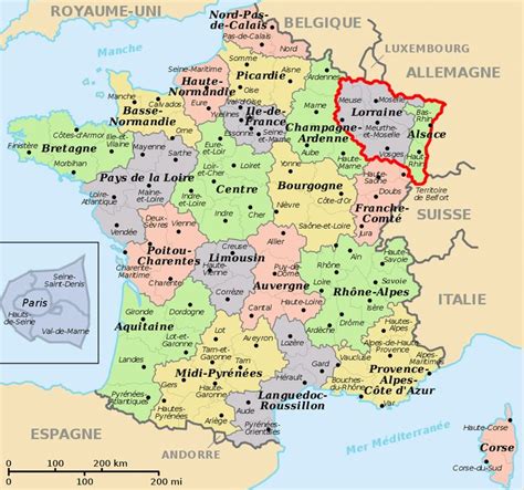 Alsace Lorraine France Map Regions Of France French Regions