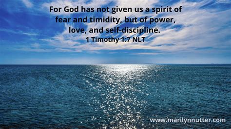 I'd love to give you a quote! For God has not given us a spirit of fear and timidity ...