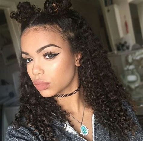 Pin By Indyyy On ᘻαҡεup Mixed Curly Hair Mixed Girl Hairstyles Mixed Girl Curly Hair